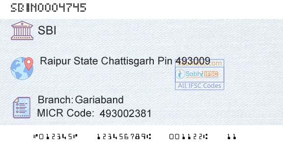 State Bank Of India GariabandBranch 
