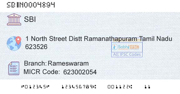 State Bank Of India RameswaramBranch 