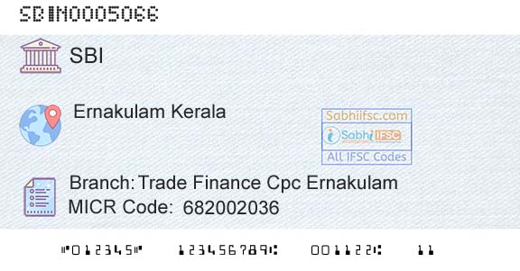 State Bank Of India Trade Finance Cpc ErnakulamBranch 