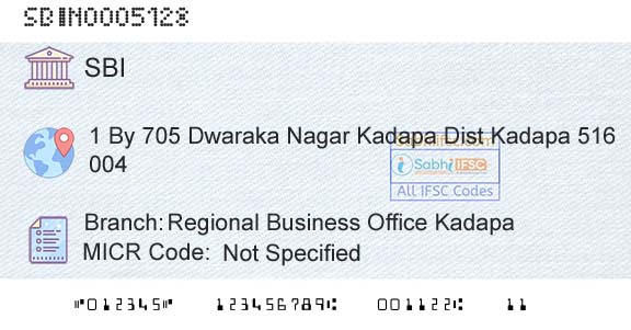 State Bank Of India Regional Business Office KadapaBranch 
