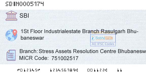 State Bank Of India Stress Assets Resolution Centre BhubaneswarBranch 