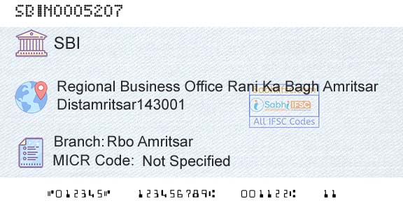 State Bank Of India Rbo AmritsarBranch 