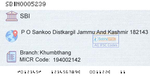 State Bank Of India KhumbthangBranch 