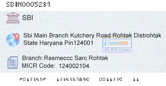 State Bank Of India Rasmeccc Sarc RohtakBranch 
