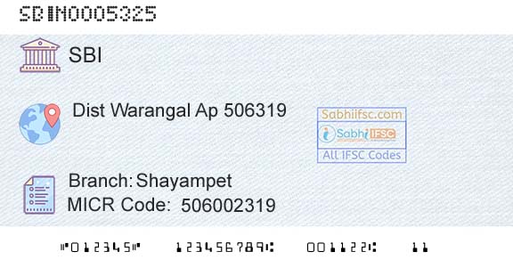 State Bank Of India ShayampetBranch 