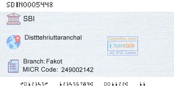 State Bank Of India FakotBranch 