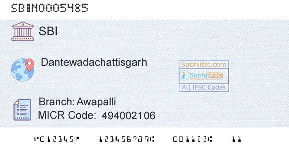 State Bank Of India AwapalliBranch 