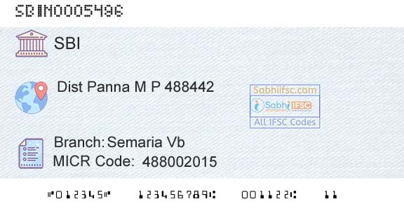 State Bank Of India Semaria VbBranch 