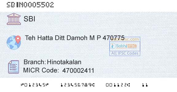 State Bank Of India HinotakalanBranch 