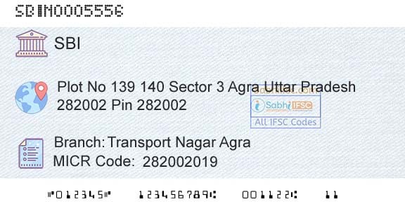 State Bank Of India Transport Nagar AgraBranch 
