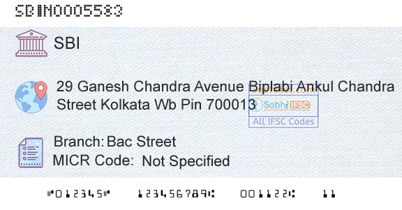 State Bank Of India Bac StreetBranch 