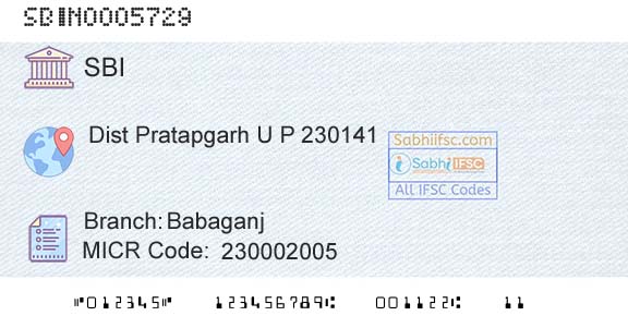 State Bank Of India BabaganjBranch 