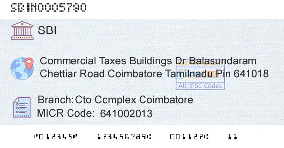 State Bank Of India Cto Complex CoimbatoreBranch 