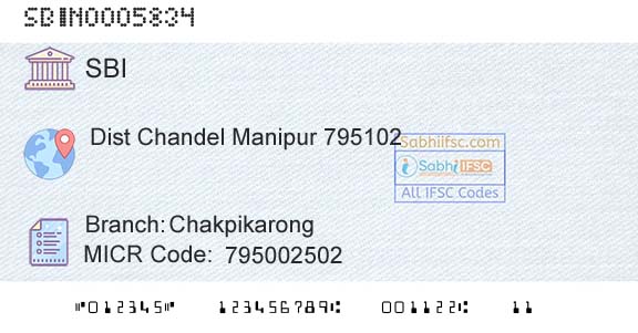State Bank Of India ChakpikarongBranch 
