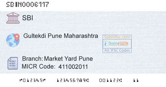 State Bank Of India Market Yard PuneBranch 
