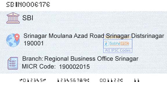 State Bank Of India Regional Business Office SrinagarBranch 