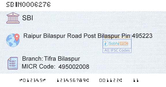 State Bank Of India Tifra BilaspurBranch 