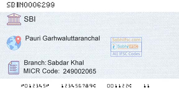 State Bank Of India Sabdar KhalBranch 