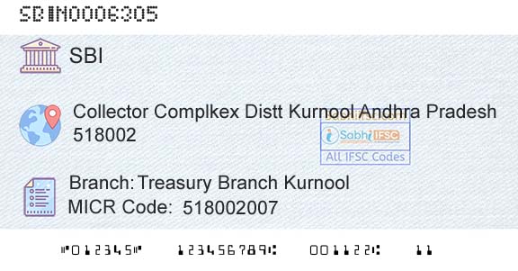 State Bank Of India Treasury Branch KurnoolBranch 