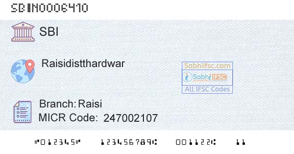 State Bank Of India RaisiBranch 
