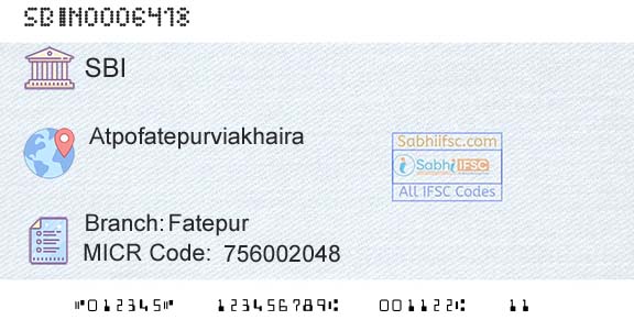 State Bank Of India FatepurBranch 