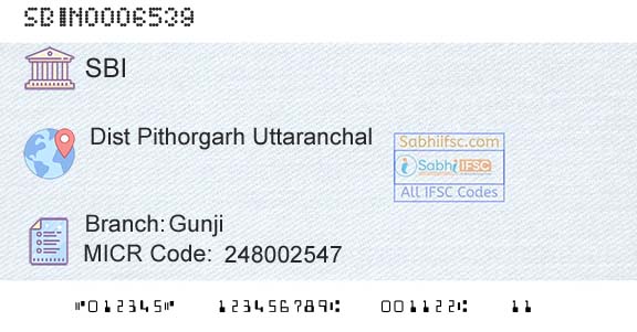 State Bank Of India GunjiBranch 