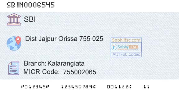 State Bank Of India KalarangiataBranch 