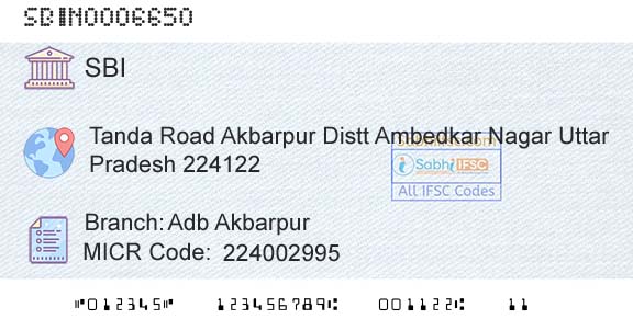 State Bank Of India Adb AkbarpurBranch 