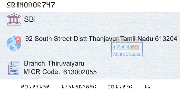 State Bank Of India ThiruvaiyaruBranch 