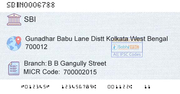 State Bank Of India B B Gangully StreetBranch 