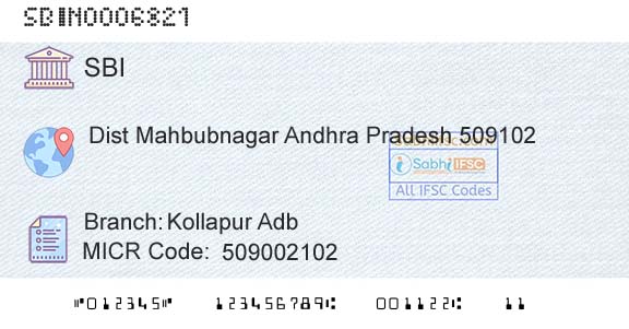 State Bank Of India Kollapur AdbBranch 