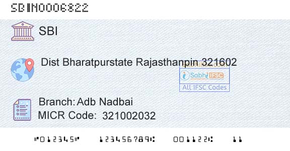 State Bank Of India Adb NadbaiBranch 