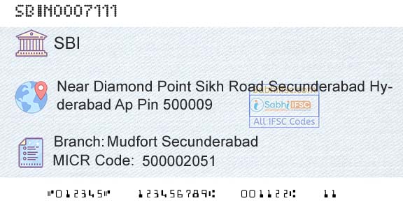State Bank Of India Mudfort SecunderabadBranch 