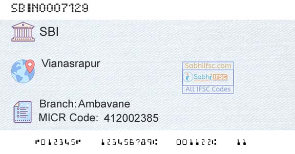 State Bank Of India AmbavaneBranch 