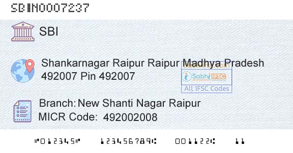 State Bank Of India New Shanti Nagar RaipurBranch 