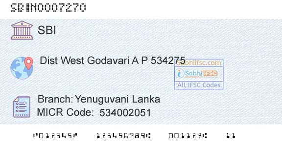 State Bank Of India Yenuguvani LankaBranch 