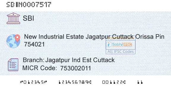 State Bank Of India Jagatpur Ind Est CuttackBranch 