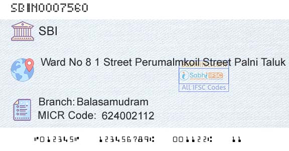 State Bank Of India BalasamudramBranch 