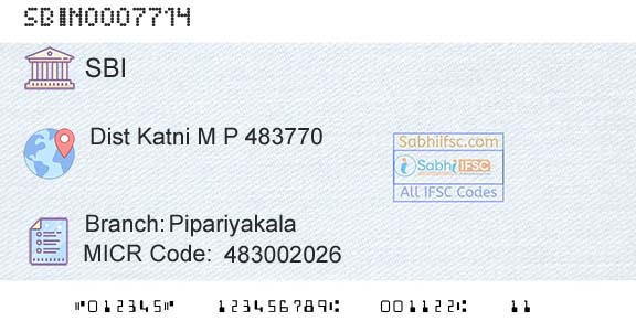 State Bank Of India PipariyakalaBranch 