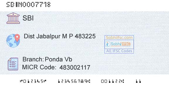 State Bank Of India Ponda VbBranch 