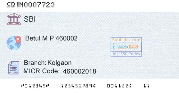State Bank Of India KolgaonBranch 