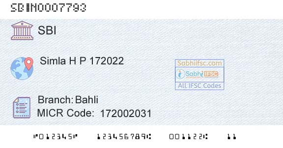 State Bank Of India BahliBranch 