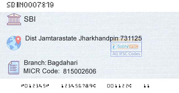State Bank Of India BagdahariBranch 