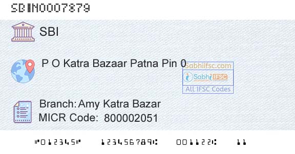 State Bank Of India Amy Katra BazarBranch 