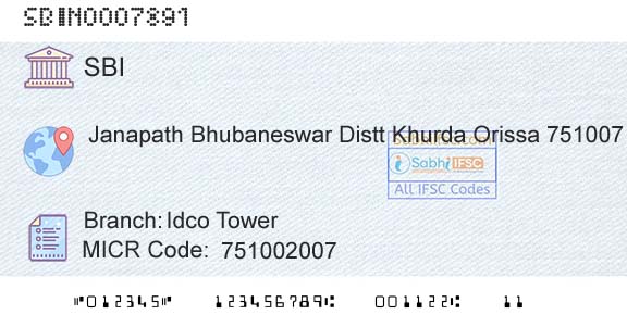 State Bank Of India Idco TowerBranch 