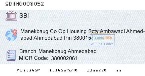 State Bank Of India Manekbaug AhmedabadBranch 