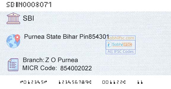 State Bank Of India Z O PurneaBranch 