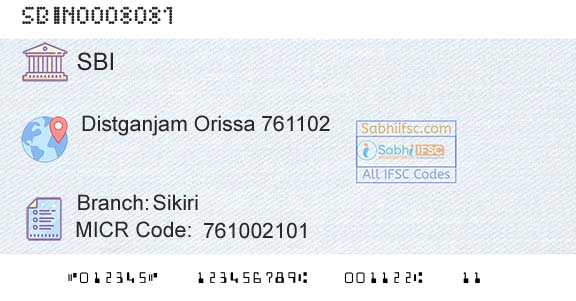 State Bank Of India SikiriBranch 