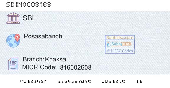 State Bank Of India KhaksaBranch 