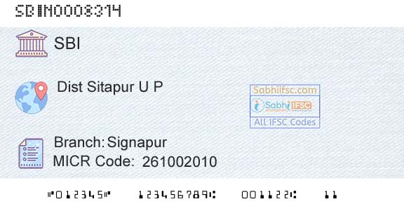 State Bank Of India SignapurBranch 
